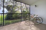Bike parking on screened patio.